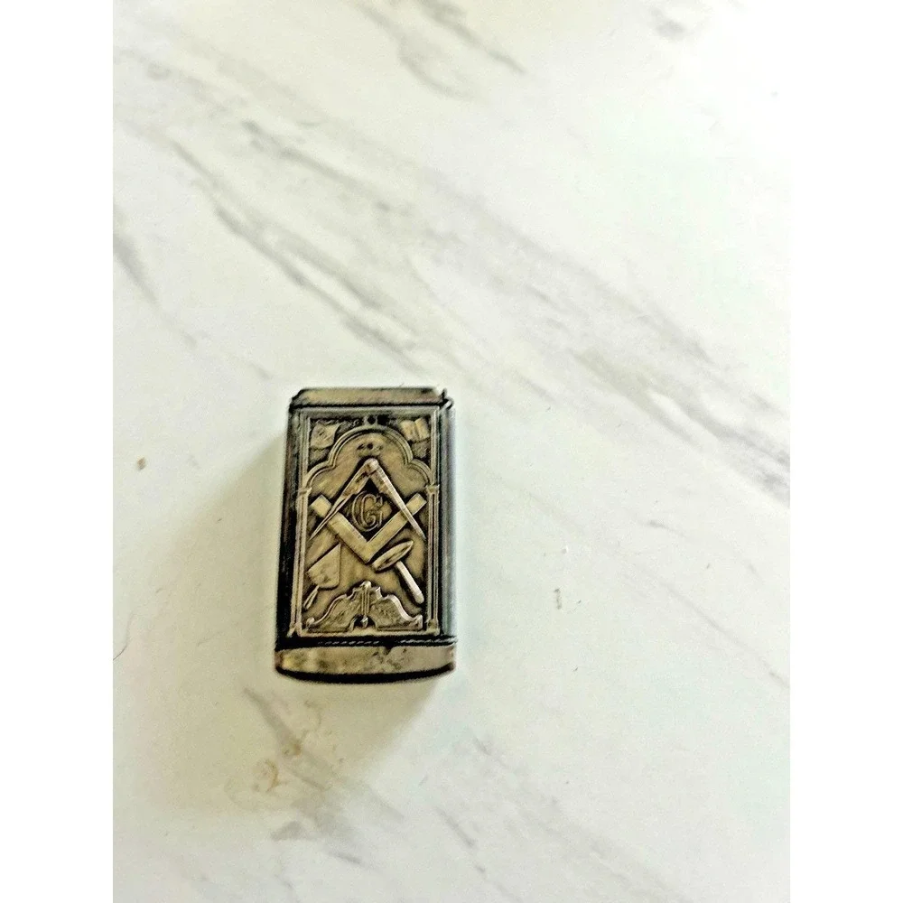 Vintage Masonic Freemason Match Vesta Safe Early 1900s Collectible PLEASE READ